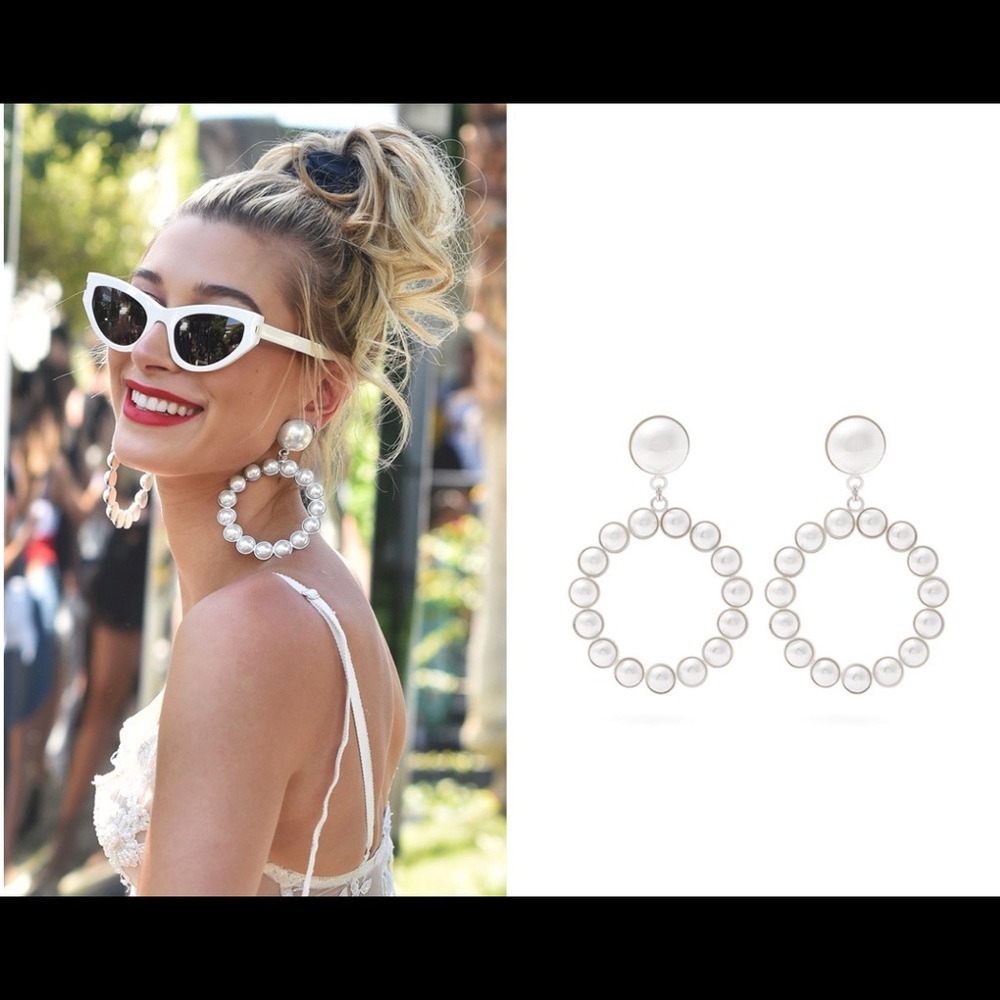 Brand new ALESSANDRA RICH Pearl Hoop Earrings